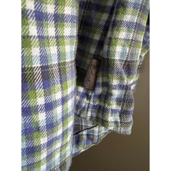 Woolrich Women's Flannel Button Up Plaid 100% Cotton Purple Green Size L Shirt - Picture 4 of 11